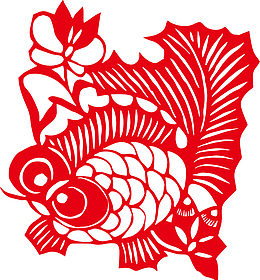 红色小鱼剪纸