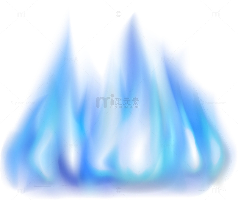 蓝色简约燃烧火焰效果元素