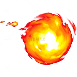 卡通燃烧的火苗火球插画免抠