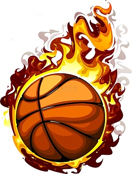 NBA黄色冒火的篮球