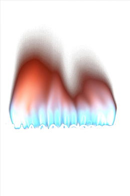 手绘蓝色煤气炉火焰