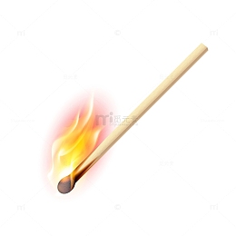 手绘燃烧的火柴