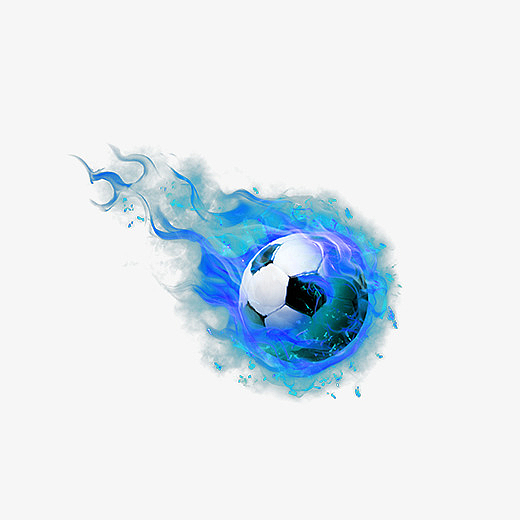 蓝色火焰足球元素