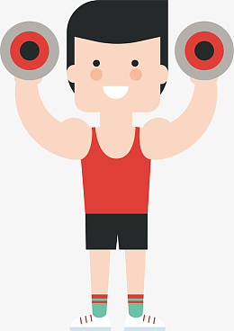 举哑铃男士卡通健身人物矢量素材