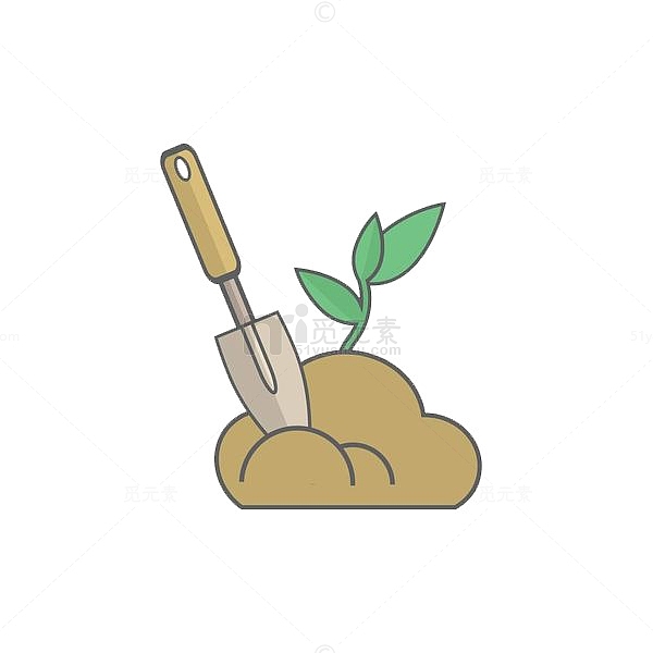 插在土壤上的铲子