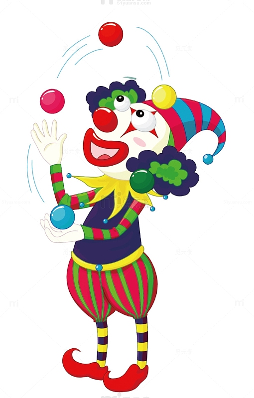 小丑马戏团游乐园卡通搞笑aipng原创插画搞事情商场促销活动h5背景