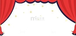 红色舞台帷幕矢量图