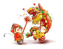 节日活动舞龙杂耍