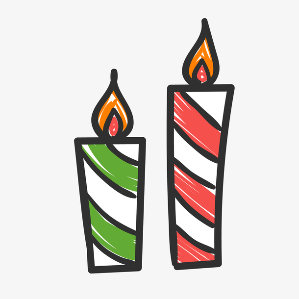 卡通手绘两根蜡烛