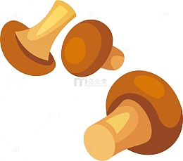 手绘卡通食品食物香菇矢量素材
