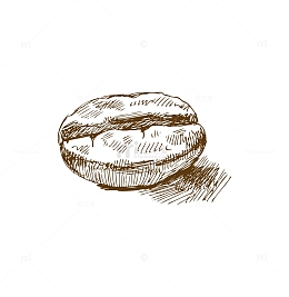 手绘棕色咖啡豆素描