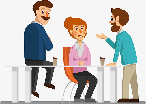创意谈话的3个商务人物矢量