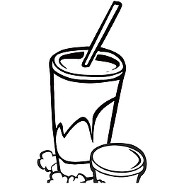 简单黑色线条饮料简笔画