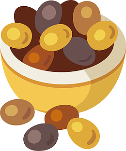 手绘卡通食品食物一碗皮蛋矢量素