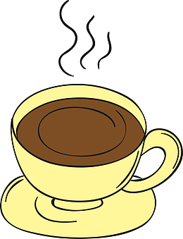 卡通冒着热气的咖啡图