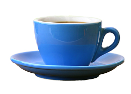 蓝色咖啡杯
