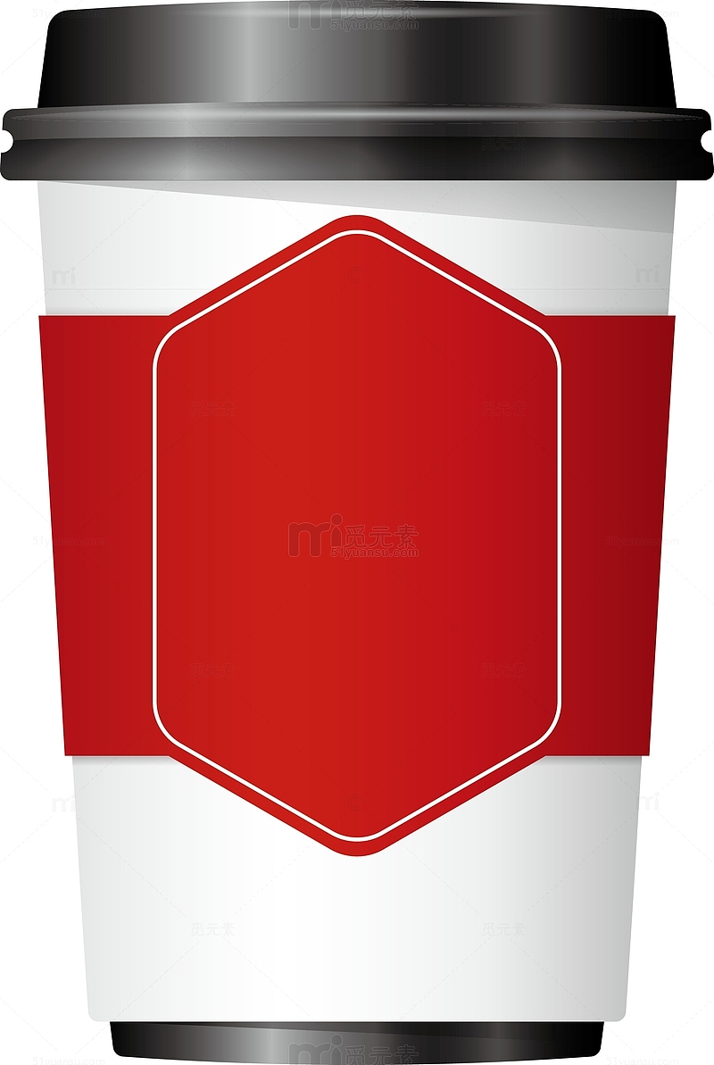 红色矢量咖啡杯素材图