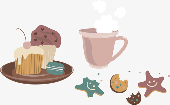 蛋糕奶茶卡通素材_蛋糕奶茶卡通图片元素-觅元素