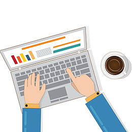 做统计表的商务插画设计