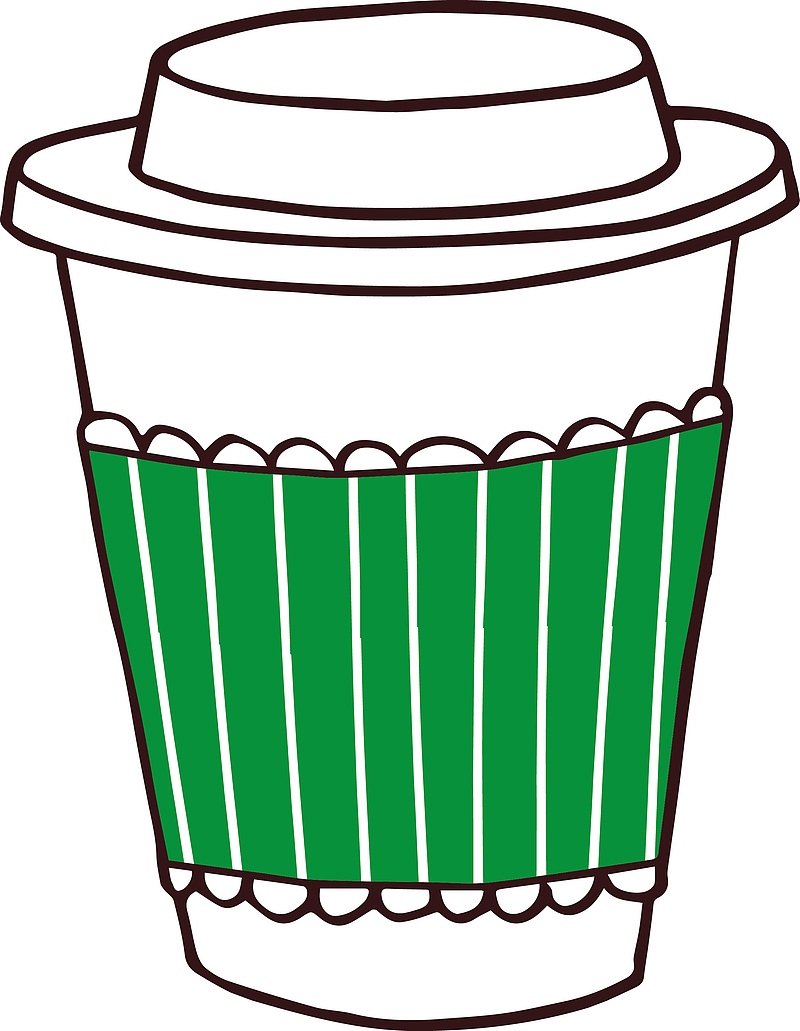 绿色矢量卡通饮品杯子图