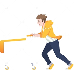 推着购物车的男人