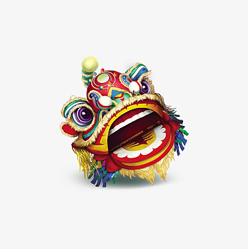 中国风五彩卡通龙头