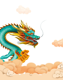 蓝色复古文艺龙抬头海报