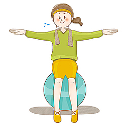 卡通运动的女孩活动室