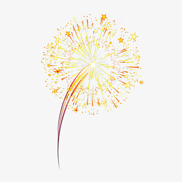 金色烟花节日元素psdpng手绘卡通生日蛋糕气球海报设计素aipng新年