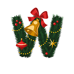 金色风铃圣诞字母图标