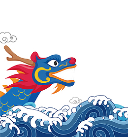 蓝色简约创意龙抬头海报插画