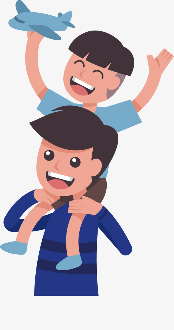 父子快乐活动父亲节主题矢量素材