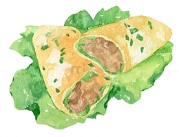 手绘小吃鸡蛋煎饼果子
