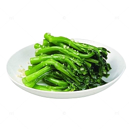 一盘绿色美味的白灼菜心插图免抠