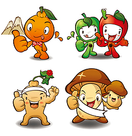 可爱卡通蔬菜矢量