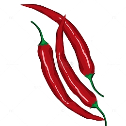 新鲜蔬菜红色小尖椒矢量