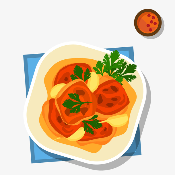 卡通美食中式菜肴矢量素材