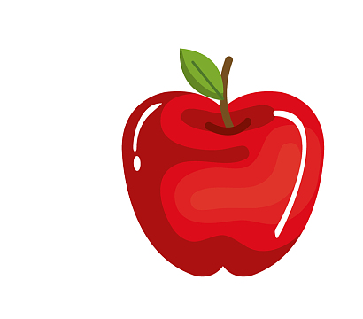 卡通手绘红色的苹果
