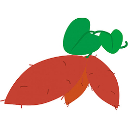 卡通三个新鲜红薯蔬菜插画免抠