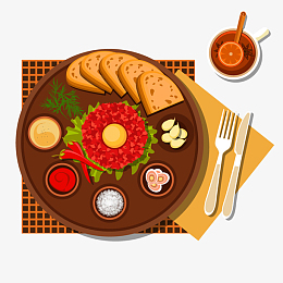 卡通美食西餐矢量素材