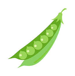 手绘卡通绿色豆角