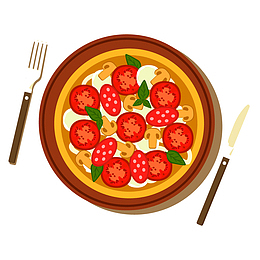 卡通美食精美菜品矢量素材