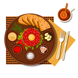 卡通美食西餐矢量素材