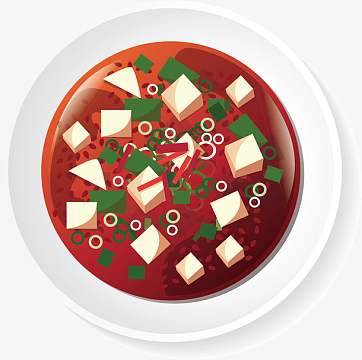 矢量图红色麻婆豆腐