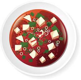 矢量图红色麻婆豆腐