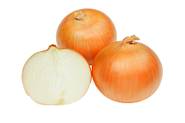 黄色切开的洋葱头