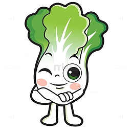 卡通双手交叉在胸前的大白菜