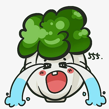 卡通大白菜大哭表情
