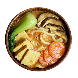 咖喱乌冬面配小油菜