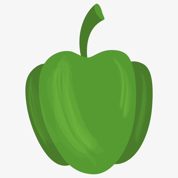 卡通手绘蔬菜装饰海报设计青椒